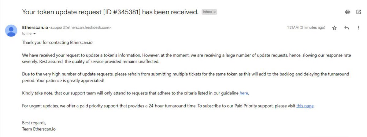 BarkTools's tweet image. 🚨 We just requested for $BARK token update on Etherscan!

Social links, CMC/CG link, Whitepaper, Logo and Price on Etherscan will be updated