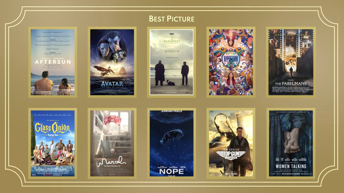 chumbarn's tweet photo. And finally, here are the nominees and winner of the Choscar for Best Picture!

It's been a brilliant awards season, and I can't wait to be disappointed by the results tonight. Congrats @marcelthemovie and @DFLEISCHERCAMP !

#Oscars95 #Oscars2023 #choscars https://t.co/3nLPun1RYO