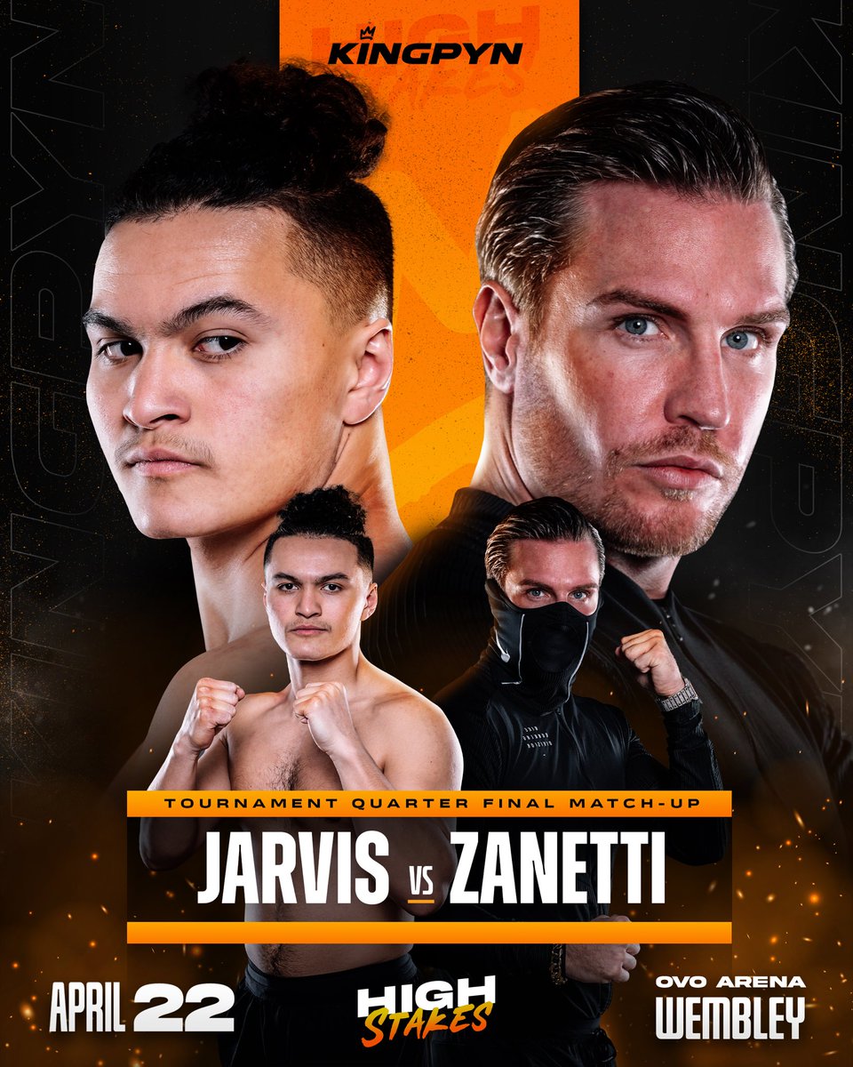 THE THIRD MATCH-UP 🔥 @liljarviss has just been matched up with @TomZanettiTZ live at the Kingpyn Launch Party for the quarter final of the Kingpyn High Stakes Tournament. They will fight at the ovo arena in Wembley, London on the 22nd of April. #kingpyn #highstakes