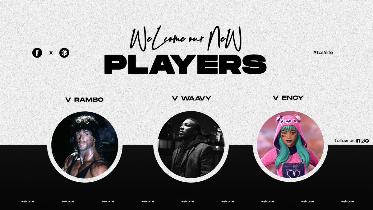 TCS__Clan's tweet photo. We Are happy to introduce our new Fortnite Players , we wish you a happy future with us !!
@V8RAMBO
@waavy
@Luca29919638
#TCSNeverFalls #TCS4Life https://t.co/9sUPLJWdlU