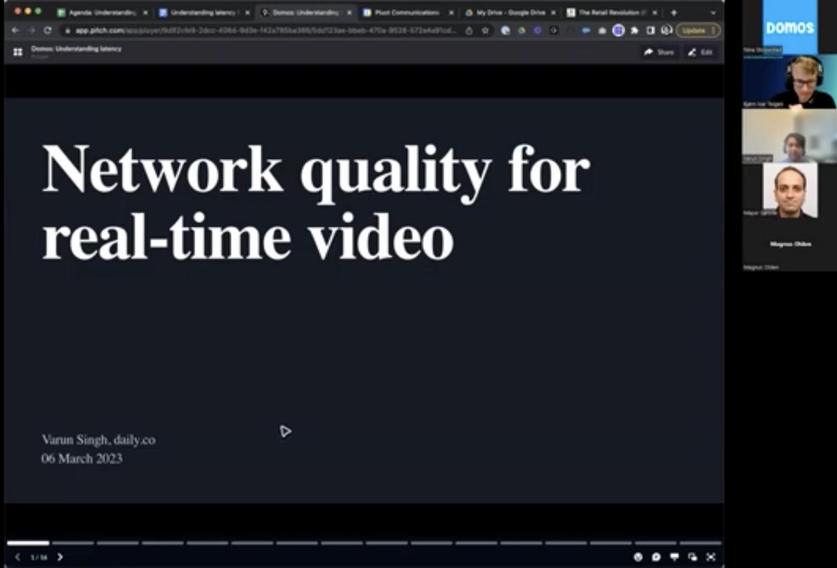 FBorsik's tweet photo. “A Real-Time Video Perspective on Network Quality - @vr000m (@trydaily) at the #UnderstandingLatency webinar series by @domoslabs
Watch: https://t.co/Bnhv5idhHF
#bufferbloat #latency #bandwidth #VideoConferencing #ConfCall https://t.co/7L1IZaPU5f