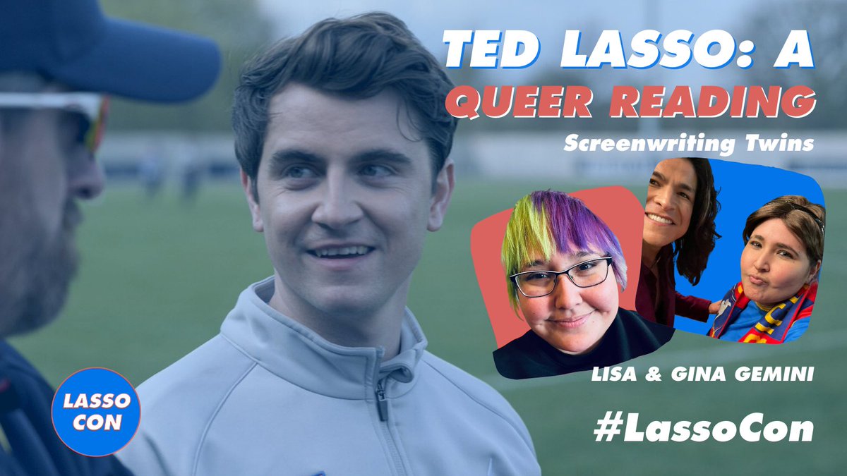 lassocon's tweet photo. Well done @chrisyeah Up next it's the twins take!
Ted Lasso: A Queer Reading analyzing Ted Lasso through a queer lens.
Be sure to follow them on Twitter and IG! (@ginagemeni and @lisagemeni)
#lassocon #TedLasso https://t.co/9yO5H3WiGC