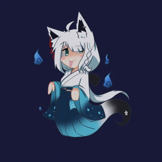幽霊きーつね #絵フブキ 