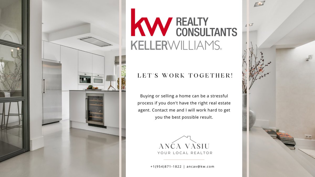 RealtorAncaV's tweet photo. I’m proud to announce I’ve joined Keller Williams Realty Consultants team, and I hope you will join me text time you need to buy or sell a home. https://t.co/VpWVpFT9ML