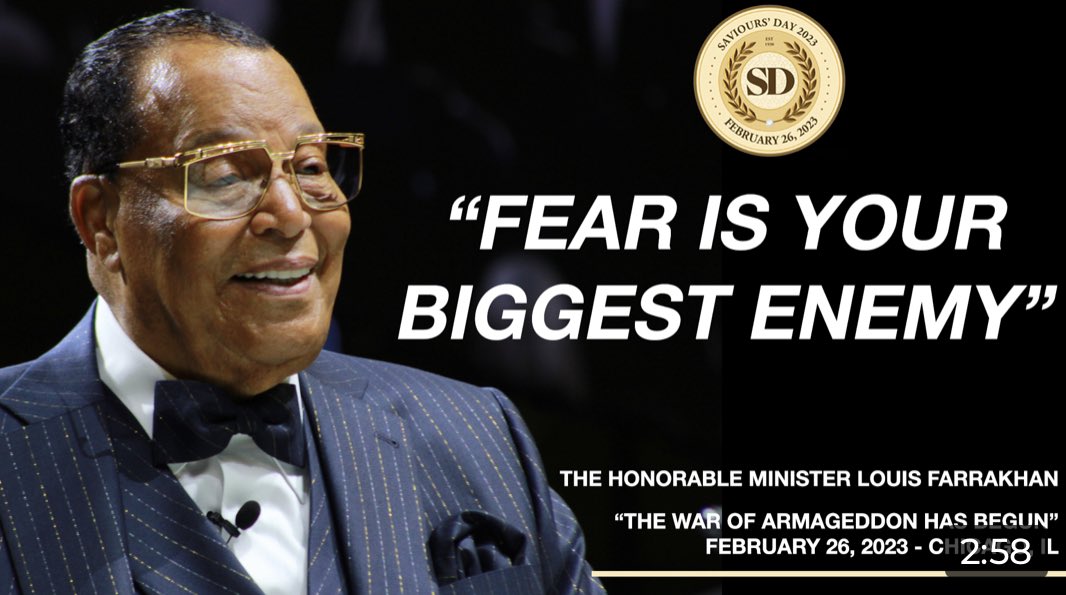 BroQiyamBlog's tweet photo. Saviours Day 2023: Fear Is Your Biggest Enemy https://t.co/qVzv06y6si #Farrakhan 🎺 #AQMvidio https://t.co/sddFjNNkWB