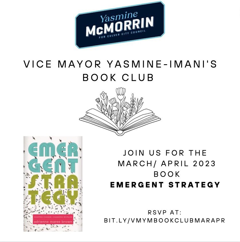 YasmineMcMorrin's tweet photo. Looking forward to discussing #emergentstrategy in community- join us! 💙 #bookclub https://t.co/r4RDPXL1yH