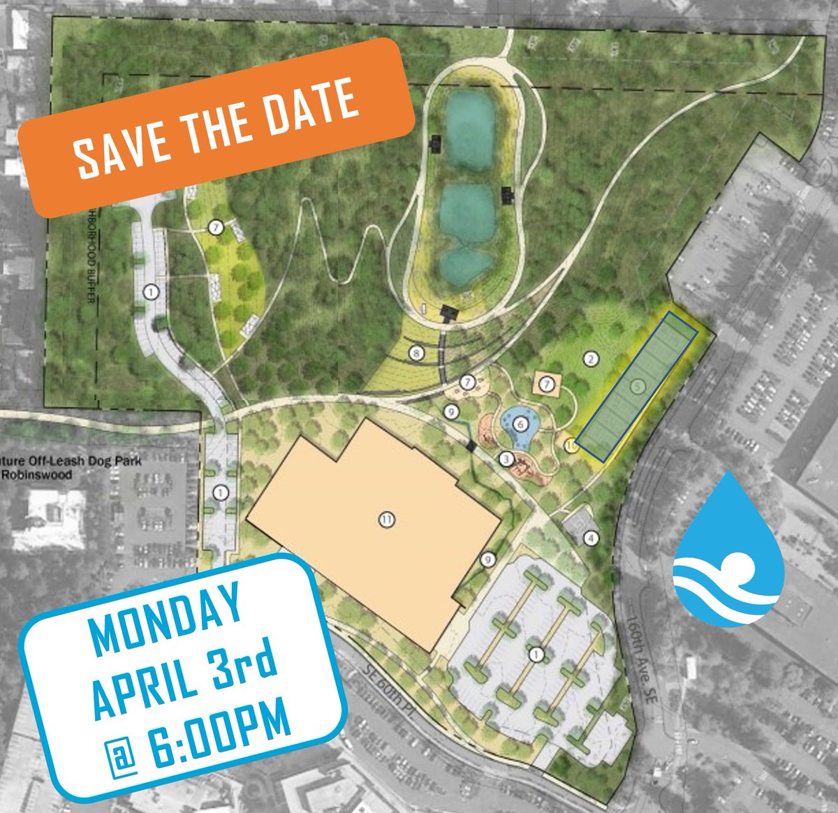 SplashFwd's tweet photo. 🗓️SAVE APRIL 3rd to show up at Bellevue City Hall wearing your BLUE  or your @SplashFwd t-shirt💙💦. Parks Board will present their recommended MASTER PLAN for Airfield Park. City Council will add input &amp; move us forward. 🙏 Share
#BringYourFriends #ShowYourSupport #MakeHistory https://t.co/4IdteWwQtW