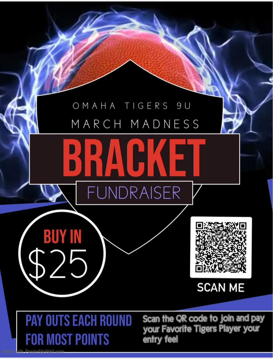 tigersomaha32's tweet photo. ▪️Make the best time of the year a little more fun by winning some cash along the way….

 🏀MARCH MADNESS BRACKET FUNDRAISER 🏀

▪️$25 buy in—pay via Venmo or cash 
▪️$50 (or more!) pay out each round for most points
❗️Brackets and Money due by Thursday when the first games tip https://t.co/U0vFzGuQqy
