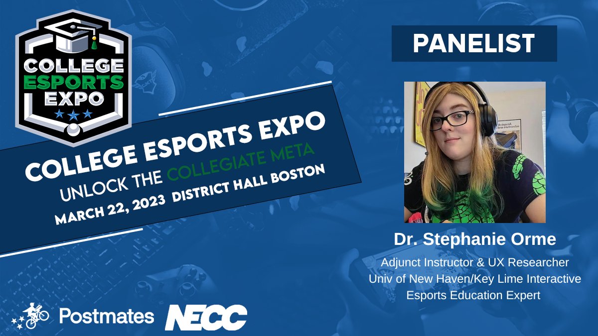 Meet Dr. @StephanieOrme, an adjunct instructor at @UNewHaven in the Esports Business Masters program and one of the leading researchers in the @esports and @gaming sector presenting on Sustainability in Esports @ College Esports Expo 3-22-23  smpl.is/16fro #esportsedu