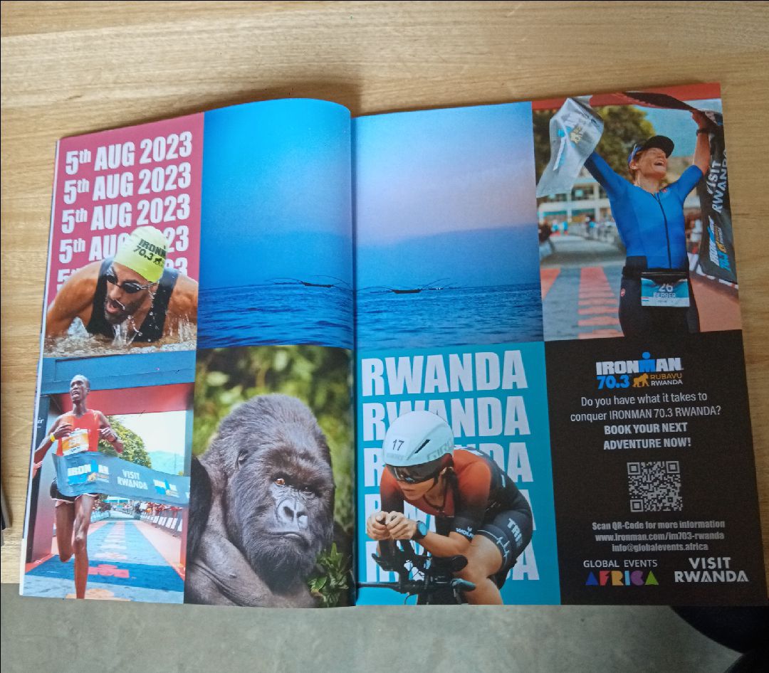 GlobalEventsAF's tweet photo. @IRONMAN_Rwanda 70.3 Triathlon featured in South Africa based triathlete magazine, BikeRunTri with a 2-page full spread promoting #IRONMANRwanda while showcasing the beauty of #VisitRwanda 

As the license holder and organizer, we are proud to promote Rwanda. https://t.co/zfXTK6nLzJ
