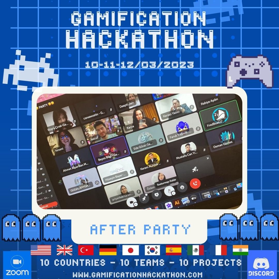 GamfedTurkiye's tweet photo. Join us for the Global Gamification Hackathon's after-party on Discord! All participants are welcome to gather and celebrate in the AFTER PARTY channel. Let's continue the festivities and connect with one another. See you there!🥳
#gamification #48hoursgamification #oyunlaştırma https://t.co/g1f0mdaZCg