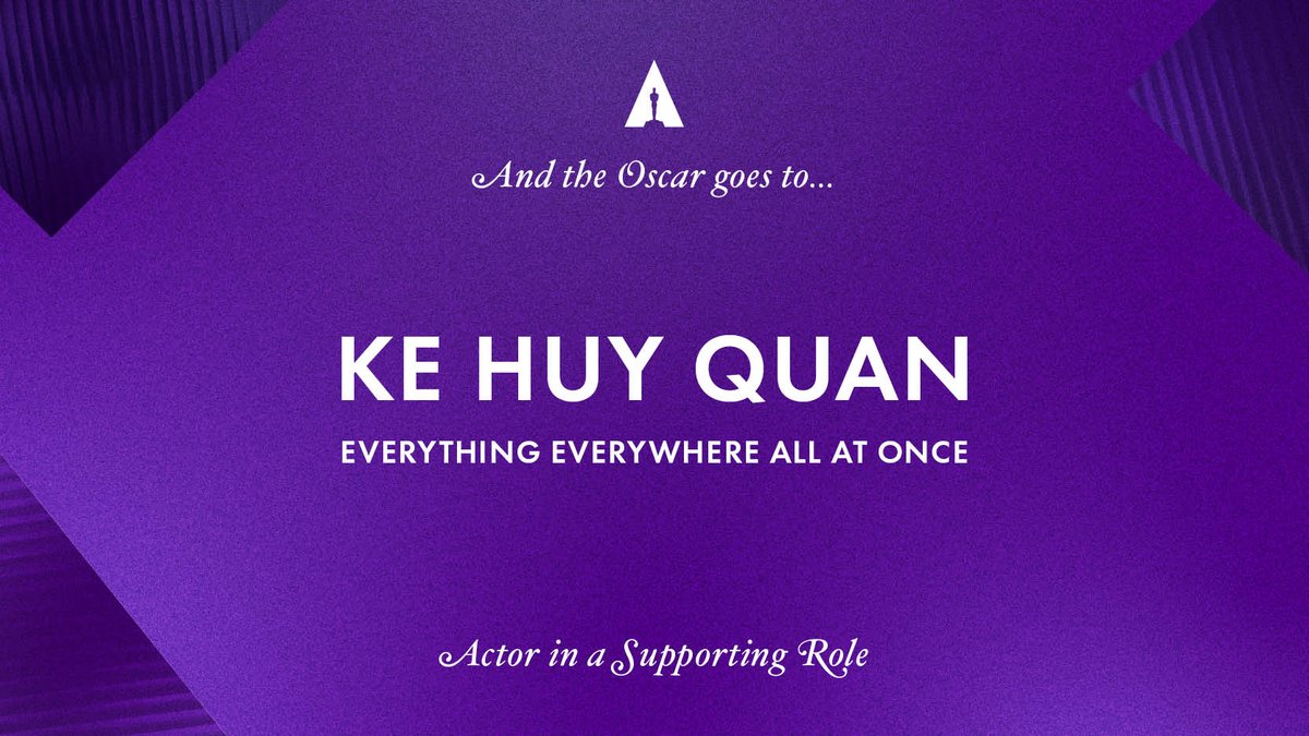 Congratulations to Ke Huy Quan on winning Best Supporting Actor! @allatoncemovie #Oscars95