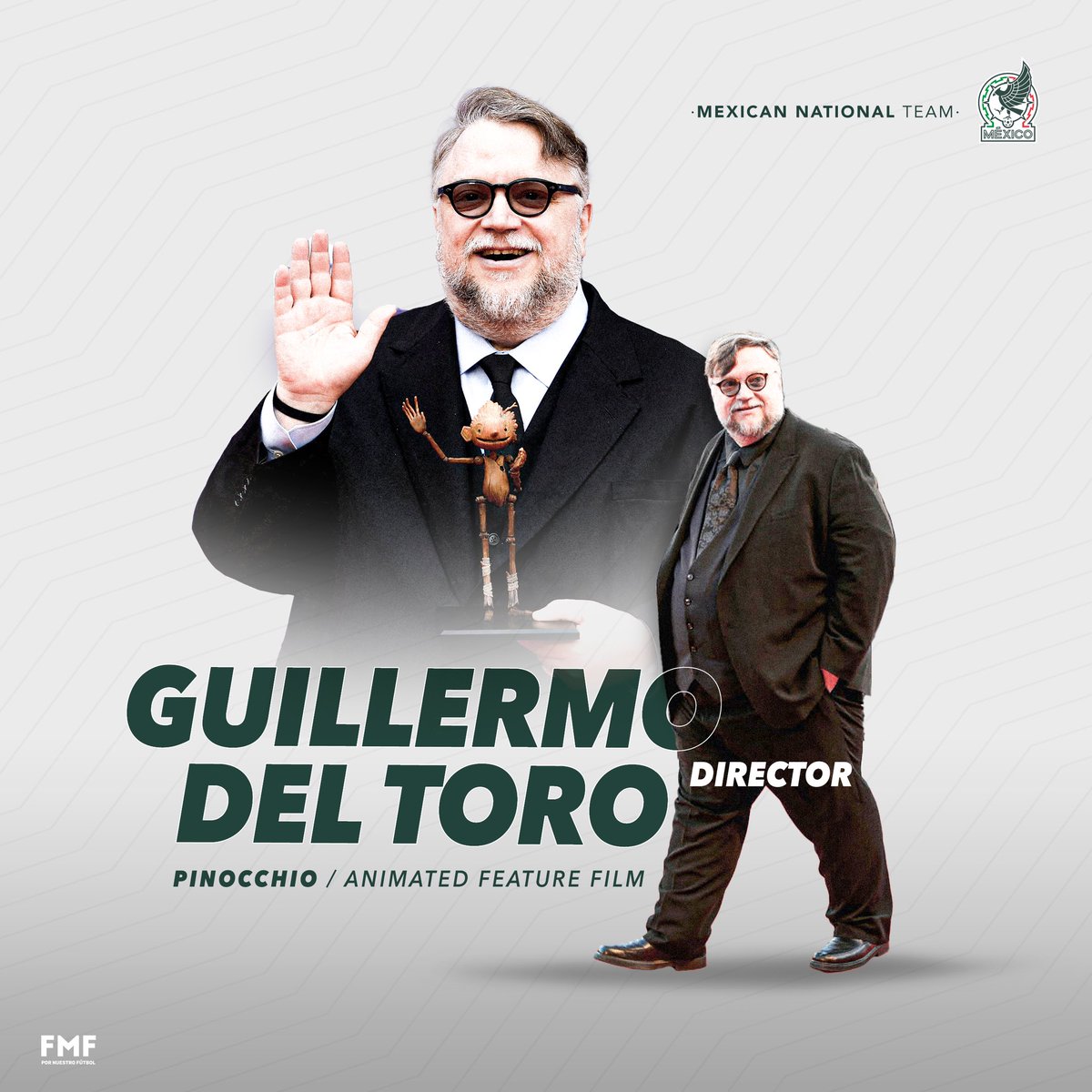 miseleccionmxEN's tweet photo. You know it! 🤩🙌🏼

Pinocchio’s @RealGDT wins the #Oscar for Animated Feature Film. ❤️🇲🇽 https://t.co/F3Ii64Znlw