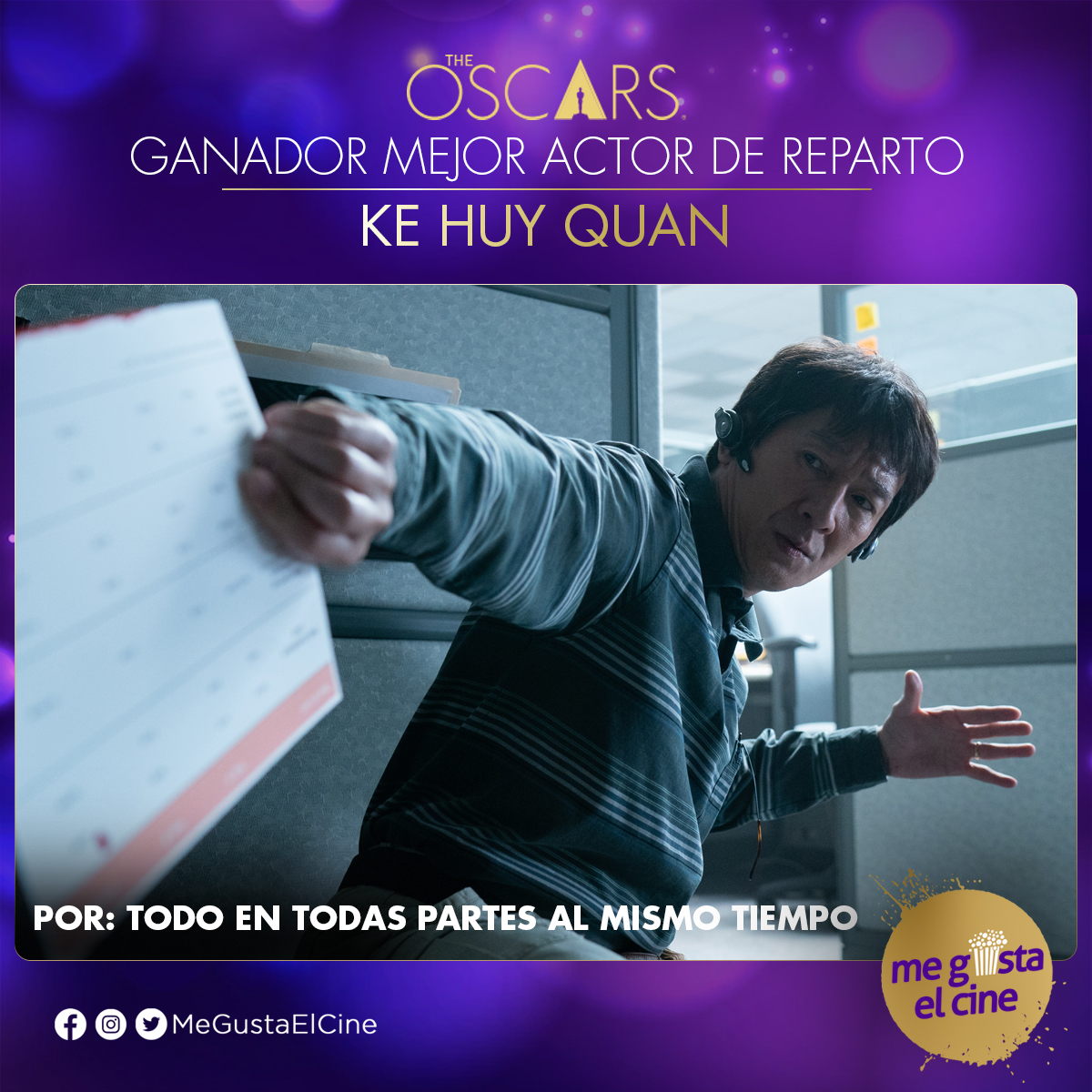 Si alquien quiere llorar, ahora es el momento.🥹🥹🥹 Felicitaciones multiversales para el gran #KeHuyQuan, quien se lleva a casa el premio #Oscar2023 como mejor actor de reparto por su gran trabajo como Waymond Wang en #TodoEnTodasPartesAlMismoTiempo.👀🤯