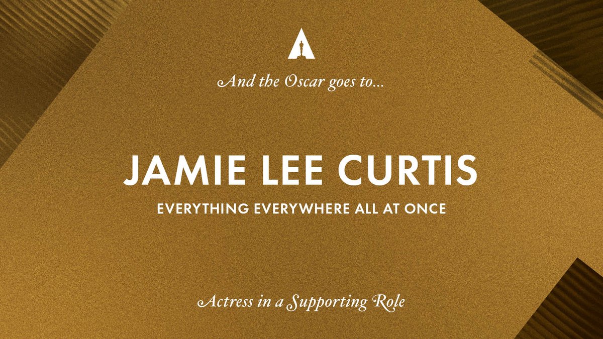 The Academy (@theacademy) on Twitter photo You never forget your first. Congratulations to <a href="/jamieleecurtis/">Jamie Lee Curtis</a> for winning the Oscar for Best Supporting Actress! #Oscars95 You never forget your first. Congratulations to <a href="/jamieleecurtis/">Jamie Lee Curtis</a> for winning the Oscar for Best Supporting Actress! #Oscars95