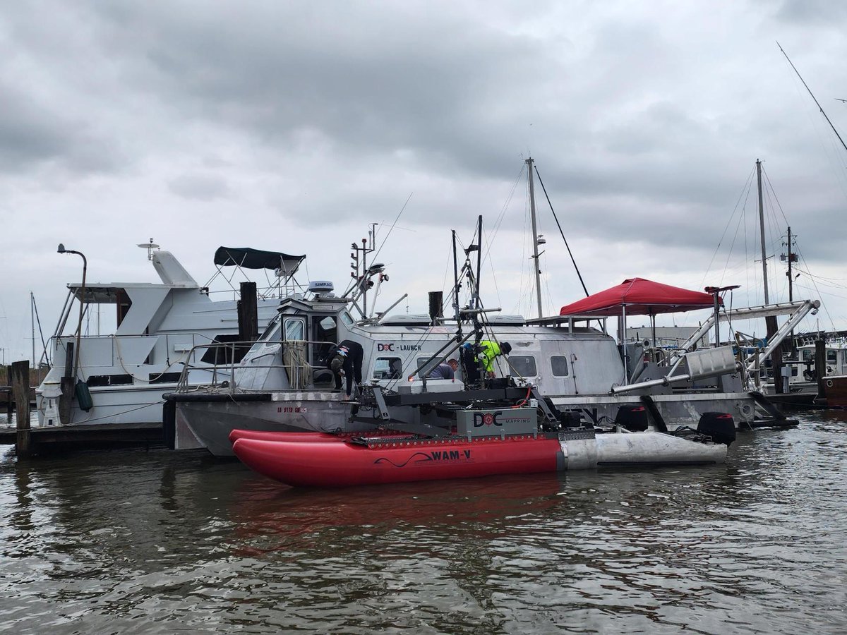 OceanPowerTech's tweet image. Just finishing up a few test runs of the #WAMV 22 in Mobile this evening in preparation for the start of #ushydro2023 tomorrow. And a big thank you to @DocMapping LLC for all your help today!
#hydrospatial #oceanmapping #bathymetry #usv