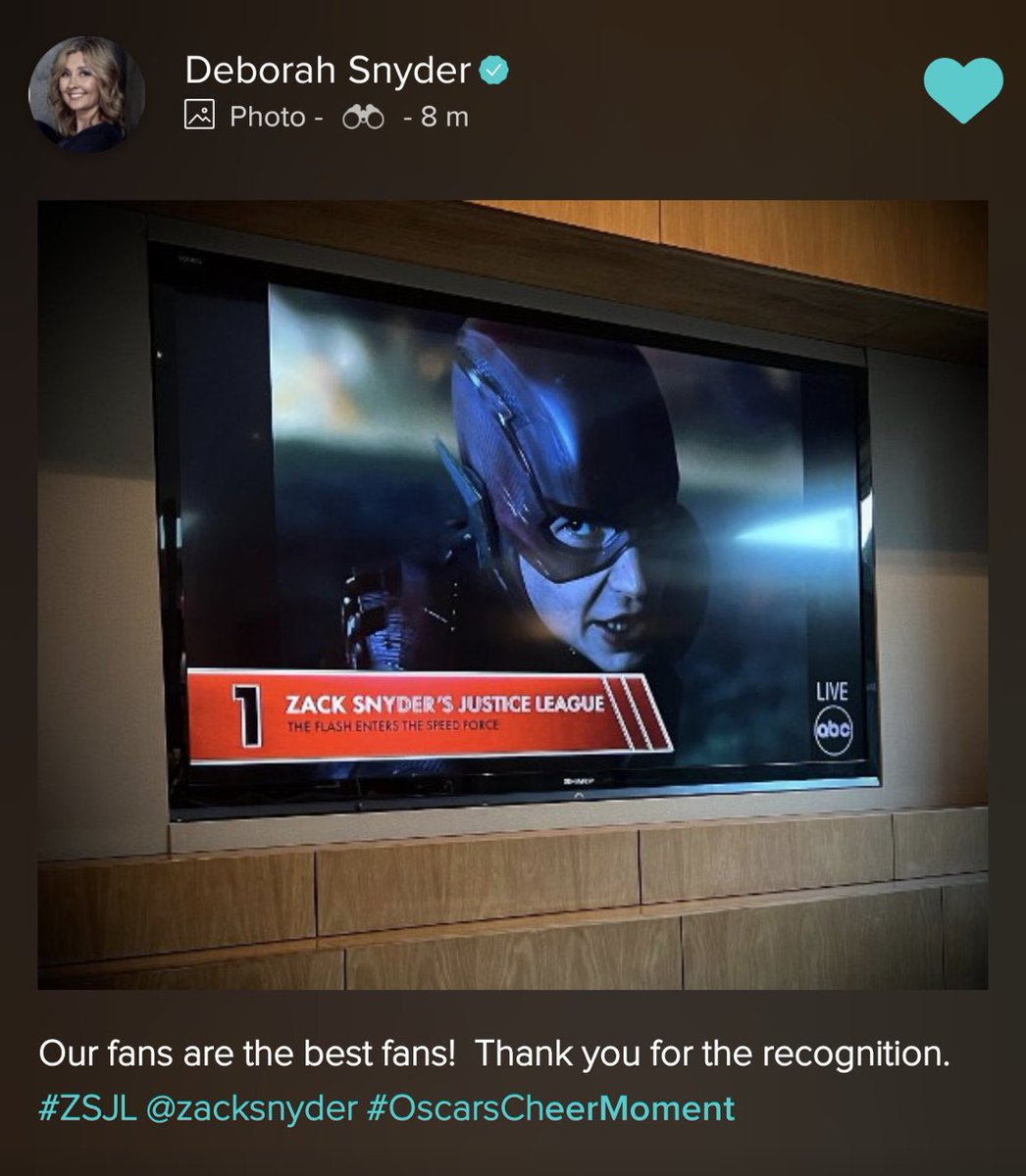 Zack Snyder's Justice League 
#OscarsCheerMoment 🏆 2022 
#SellSnyderVerseToNetflix @Netflix