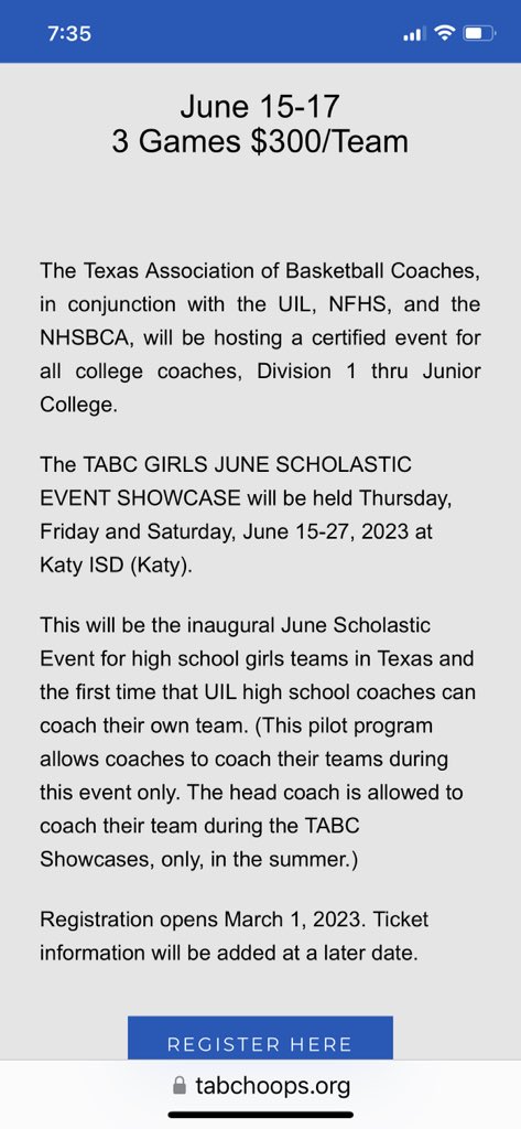 Thank you <a href="/Tabchoops/">𝙏𝘼𝘽𝘾🏀📋</a> and <a href="/uiltexas/">Texas UIL</a> for allowing us to have this awesome event . Should be fun 🤩. Even better College coaches will be in attendance <a href="/vypehouston/">VYPE Houston</a> <a href="/CoachB_Sibley/">Coach Bobby Sibley</a> <a href="/PrePost0722/">PrePost</a> @KHSPanthers <a href="/CoachFitz85/">Derek Fitzhenry</a>