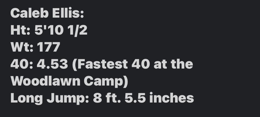 stats from <a href="/GridironFootbal/">Gridiron Football®</a> camp at Woodlawn HS