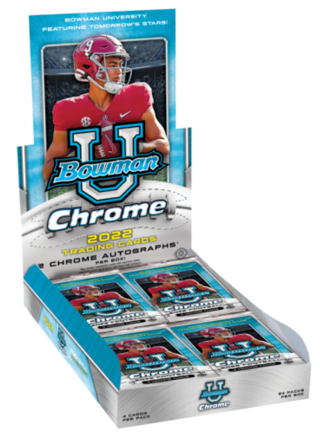 CardPurchaser's tweet image. Who wants a free 2022 Bowman University Chrome football hobby box?

- Follow @CardPurchaser
- Retweet this tweet
- Comment below with your favorite college football player!

I will NOT send links in DM

Winner drawn from RTs on 3/14 at 9pm central! US shipping please!