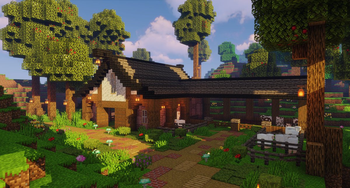 _LucieLu's tweet photo. Decided to simply start posting whatever I want to here's a barn I built in minecraft 🫡 https://t.co/upsS875P6t