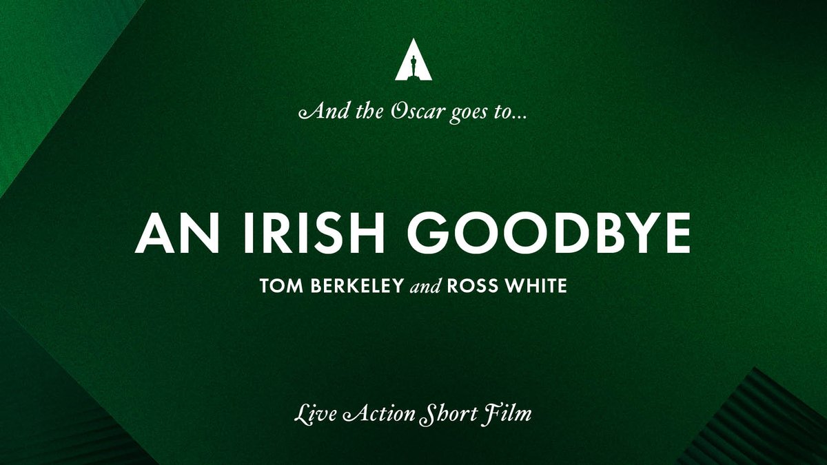 'An Irish Goodbye' is taking home the Oscar for Best Live Action Short Film! #Oscars95