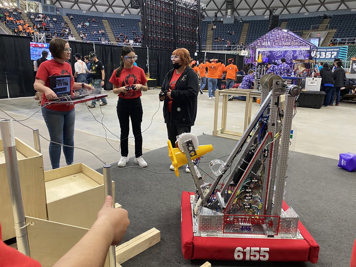 ElektraBots's tweet photo. Day 2! Today we competed and made alliances with many amazing teams. We prepared our robot by practicing in the practice field and fixing many problems including leaks in pneumatic systems as well as code errors, which we never gave up to fix . #frc #robotics https://t.co/lKL4aKAH97