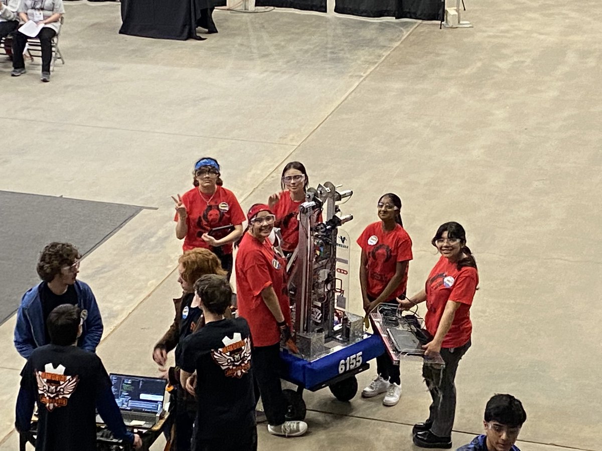 ElektraBots's tweet photo. Day 2! Today we competed and made alliances with many amazing teams. We prepared our robot by practicing in the practice field and fixing many problems including leaks in pneumatic systems as well as code errors, which we never gave up to fix . #frc #robotics https://t.co/lKL4aKAH97