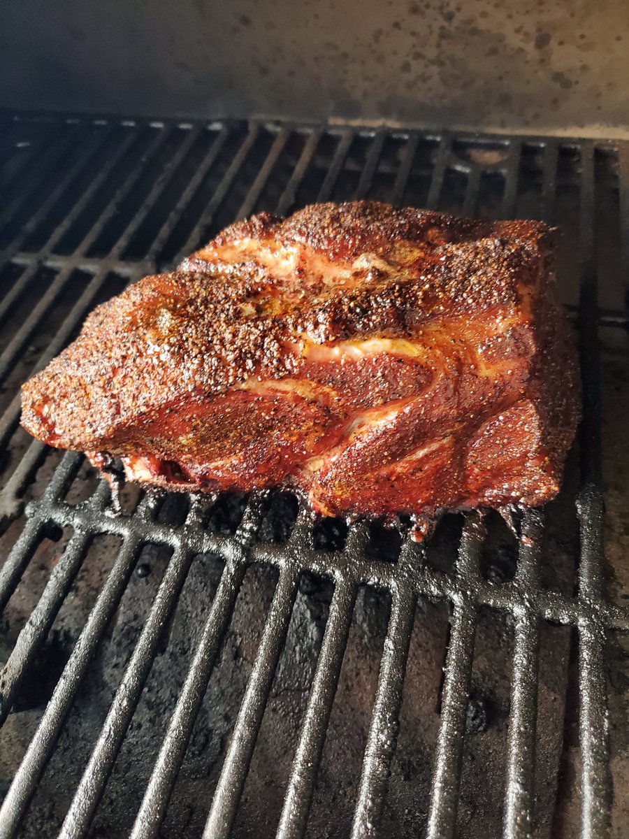 Smoothie1978's tweet photo. Put this 6 pounder on the #pitboss this morning. Low and slow. Fiesta corn, sour cream, stubbs sweet heat, fresh pico and salsa, black beans, and fries @ThatDudeBBQ #MikesSecretStuff #Loaded https://t.co/NbwIWNlK0j