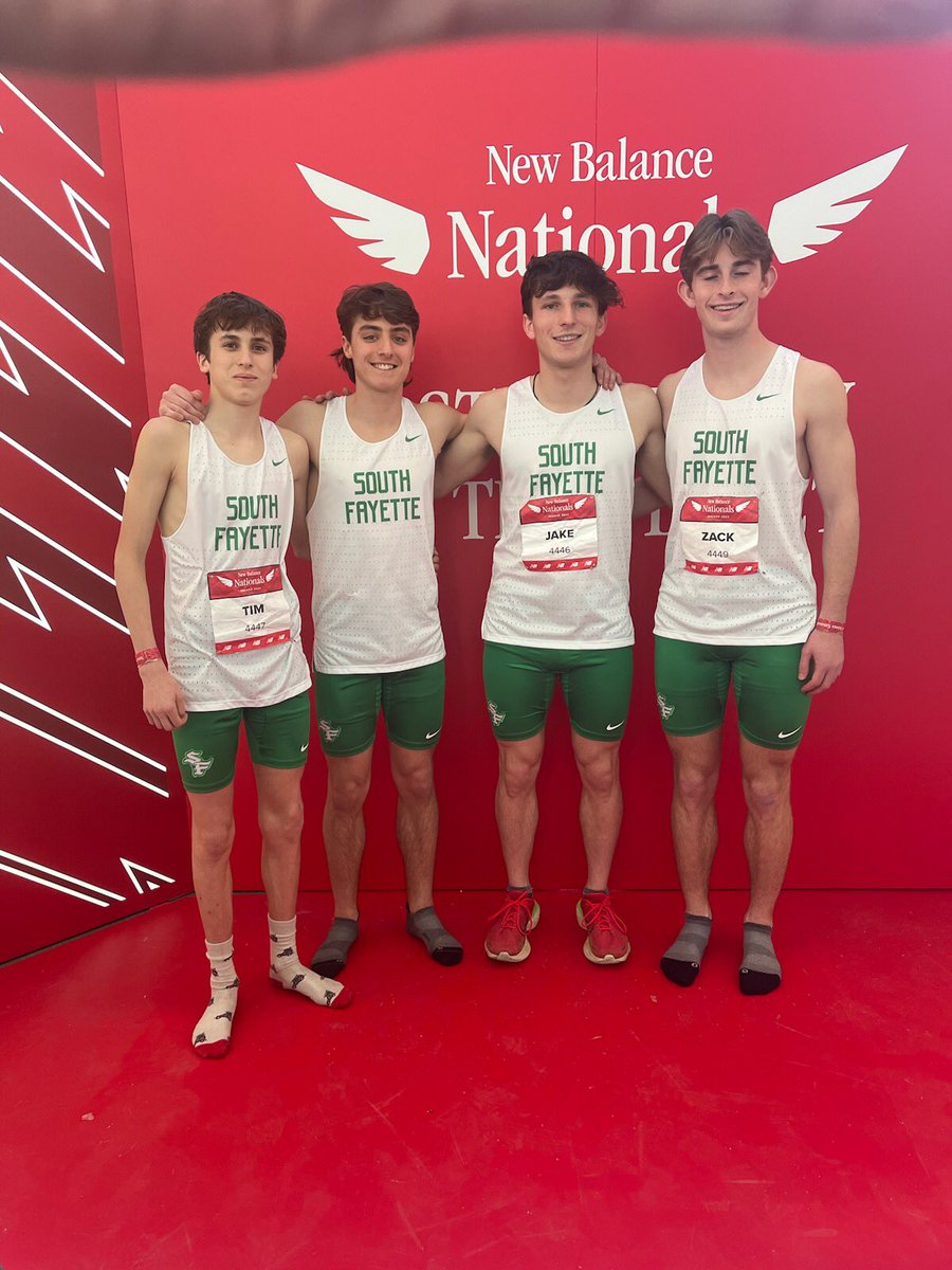 Boys take 10th in the 4x800m at the Indoor Nationals!  #SFLionPride.