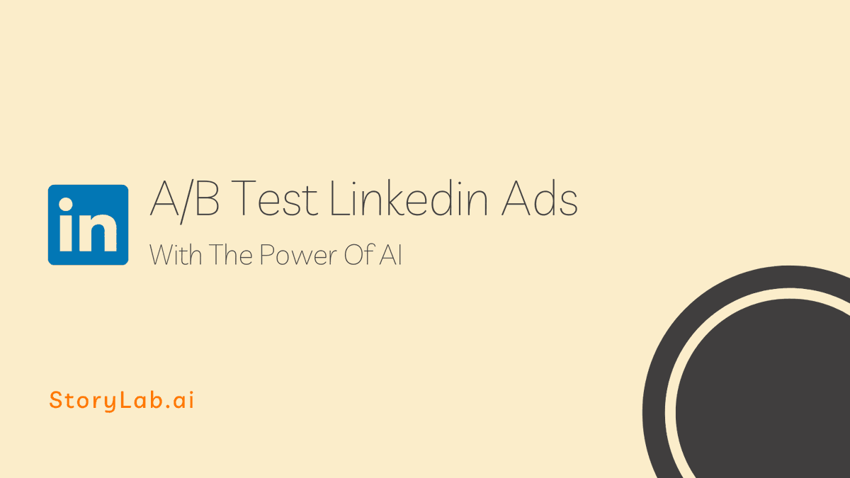 StoryLabAI's tweet photo. A/B Test Linkedin Ads With #ArtificialIntelligence
Let #AI help you Increase your Creativity
Improve ROAS and ROI by taking what works best and testing new variations
#LinkedIn #LinkedInMarketing #Ads #growthacking #Advertising #advertisement https://t.co/maWvgAwDWy https://t.co/qwl2tIEvBc