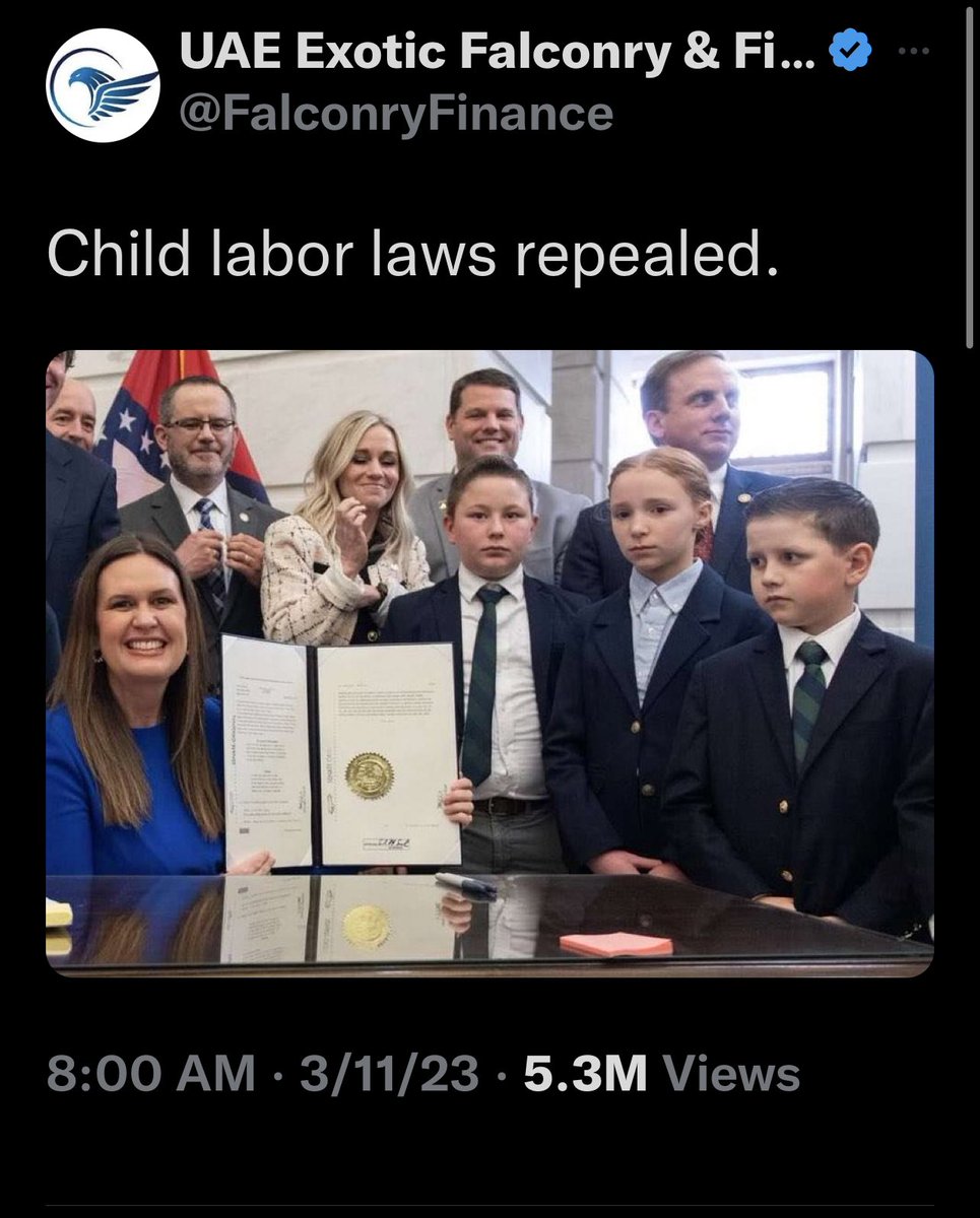 MPLSKerrBear's tweet photo. I’m no political strategist, but the GOP policies of working from childhood till death might not win over Gen Z voters. https://t.co/NnTjCePdOO