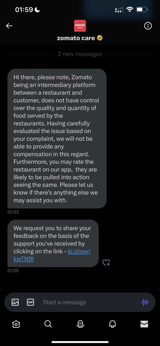 dudeviveksingh's tweet photo. @zomatocare Okay got it, if restaurant is giving stale food is none of your concern. That’s very alarming issue bcz you never know what they may feed tomorrow. Now I understand the value of @Swiggy 🙏🏻🙏🏻. https://t.co/JrWuZeVU0z