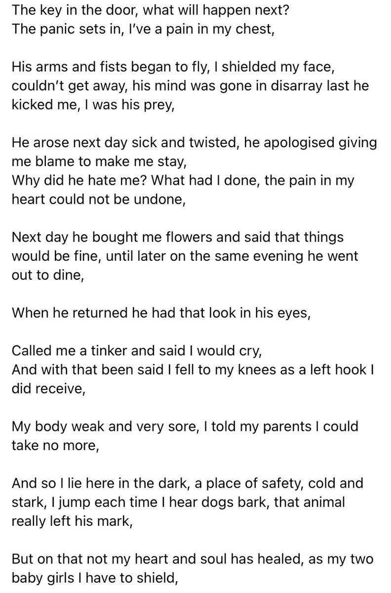 SligoTraveller's tweet photo. A powerful piece of poetry and art from domestic violence survivor and advocate Susan McCrudden. Susan recently spoke with us as part of our #InternationalWomensDay panel. Please retweet if you can. #IWD2023 #Poetry #Art #Ireland https://t.co/RQxW7Zb5xN