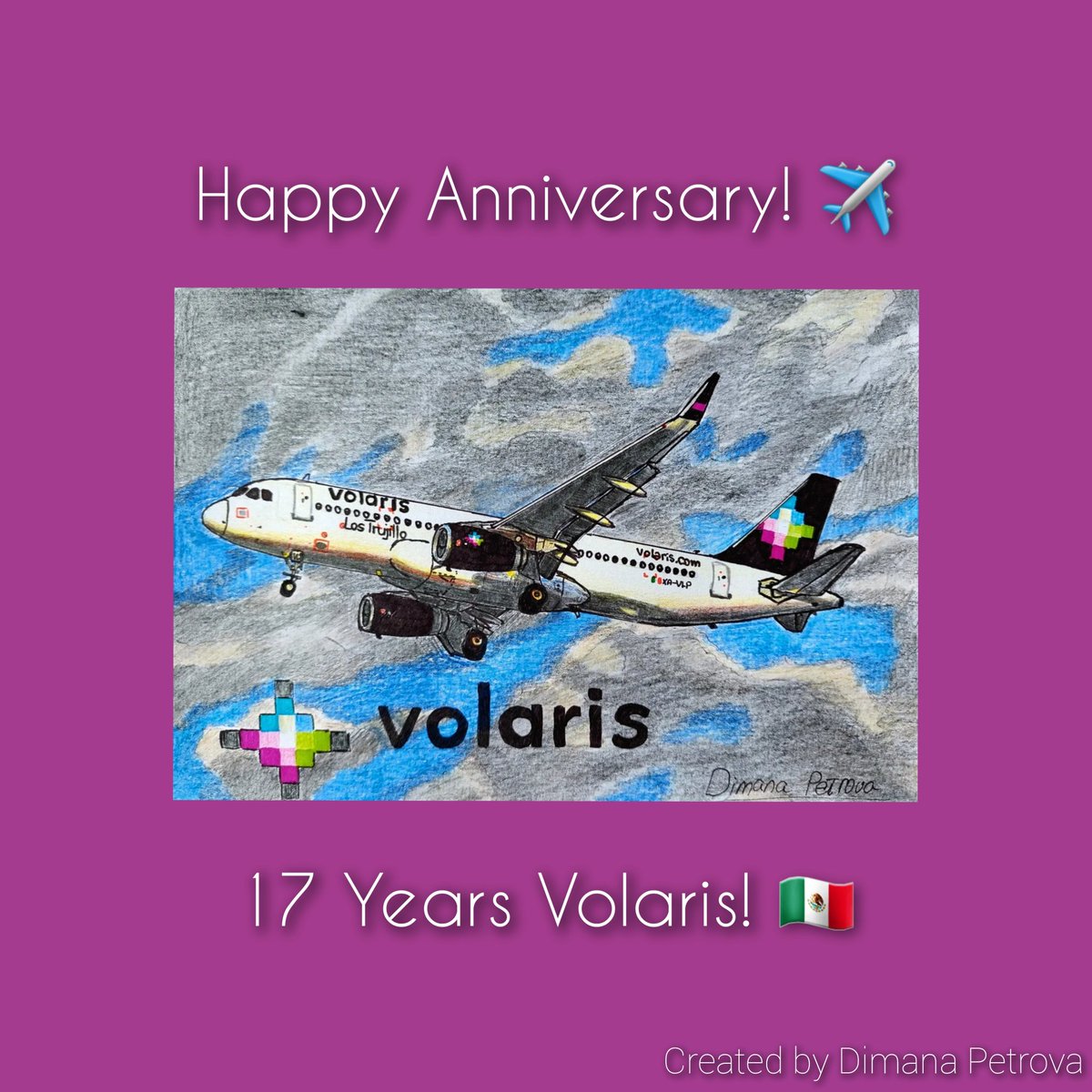 AircraftBy's tweet image. Happy Anniversary to @flyvolaris @viajaVolaris ! 🎆
#volaris #flyvolaris #anniversary #Airplanes #aviation #drawing #traveling #celebration #AvGeek #avgeeks #Airbus #airbusa320 #A320 #airlineanniversary #passengeraircraft