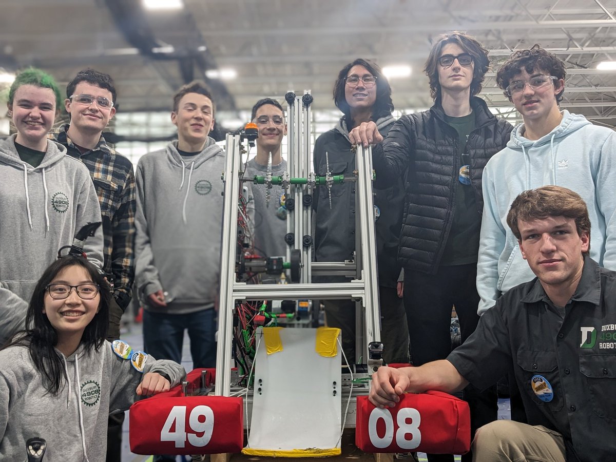 Team 4908 <a href="/DuxburyRobotics/">Duxbury Robotics</a> charged through the playoffs to an impressive 3rd place finish. Once again I am proud to coach this team. They worked so hard this week between competitions. We couldn't have done it without <a href="/duxstem/">Valdez</a> and <a href="/Mr_Newall/">Adam Newall</a> !