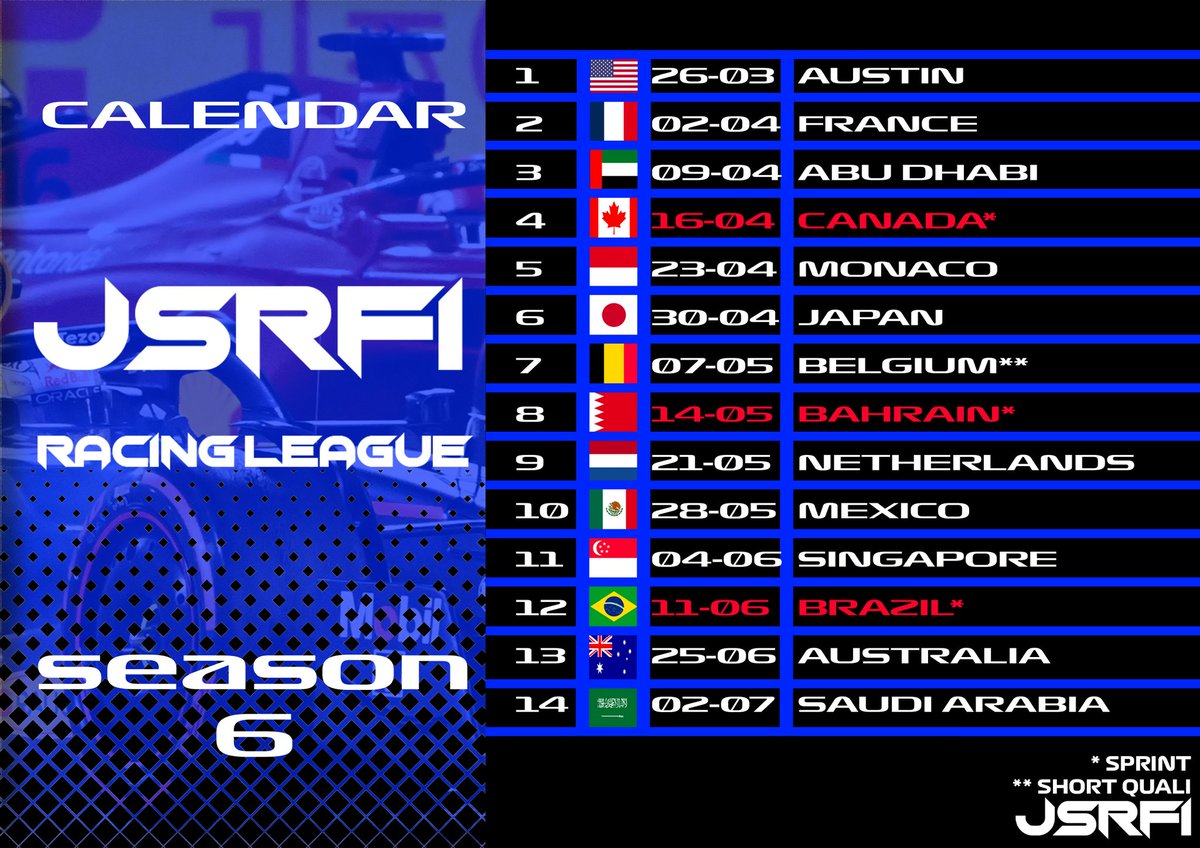 SEASON 7 CALENDAR