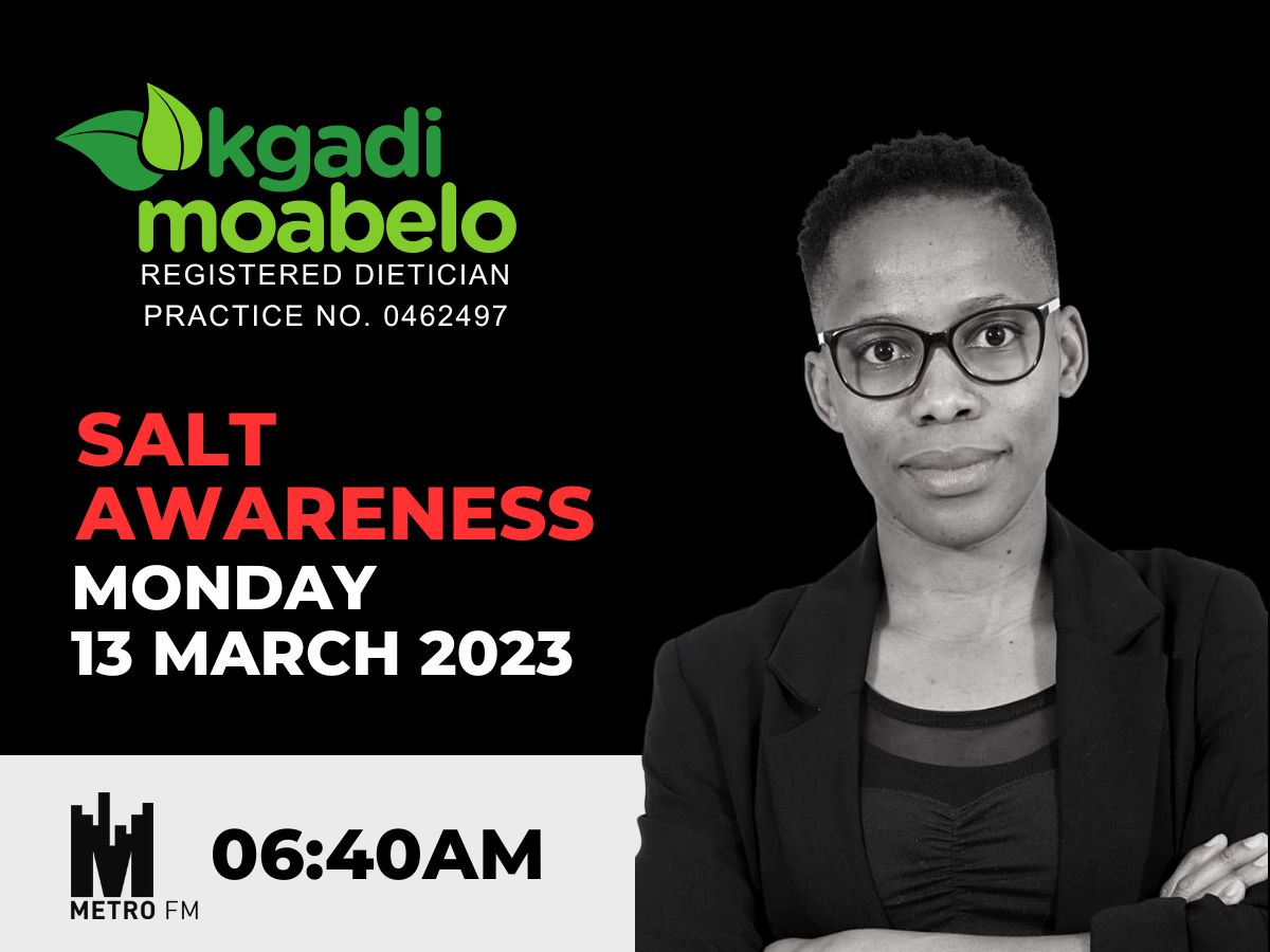 KgadiMoa's tweet photo. #SaltAwarenessWeek2023
#Diet #Noncommunicablediseases
#Dietician
Tomorrow at @METROFMSA https://t.co/G6TJLlnE9W