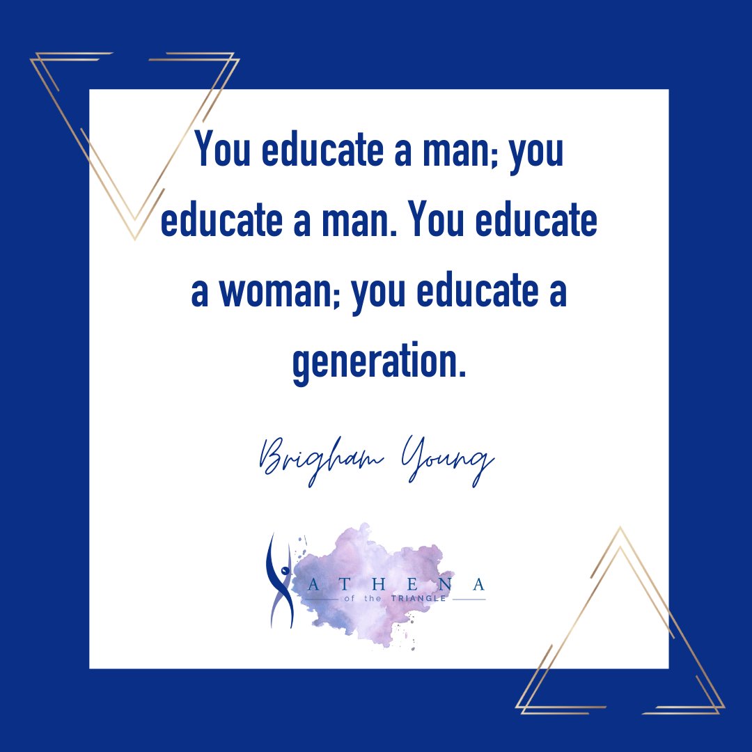 ATHENAtriangle's tweet image. 👩🏻‍🏫Learn Constantly✏️

The esteemed Brigham Young, once said: “You educate a man; you educate a man. You educate a woman; you educate a generation.”

At ATHENA of the Triangle, we believe that constant learning is essential for our world.

#ATHENAoftheTriangle  #LearnConstantly