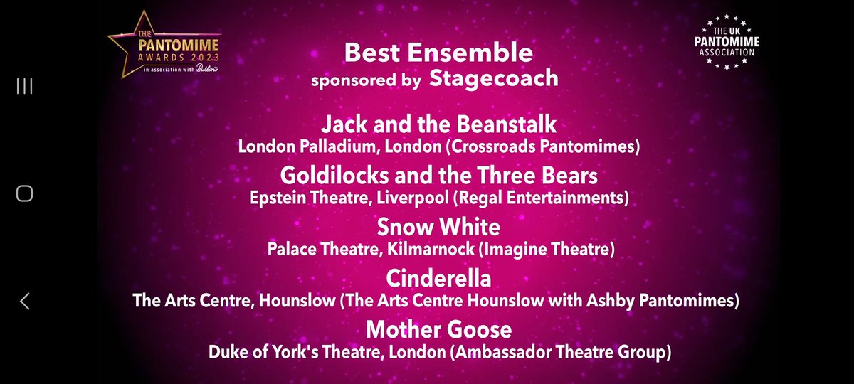 Congratulations to @RegalEntsLtd.  All of us at the @EpsteinTheatre knew what a special pantomime Goldilocks and the Three Bears was. 3 nominations at the @UKPantomime Awards is a gigantic honour. #ohyesitis. #proud @CultureLPool @lpoolcouncil @MayorLpool @LpoolBIDcompany