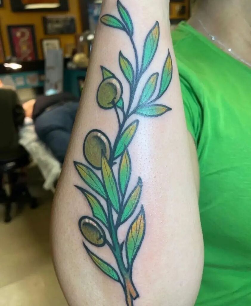 Delicate olive tattoo on the rib  Tattoogridnet