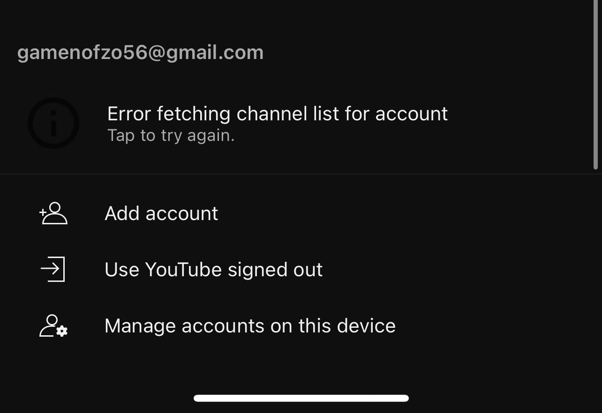gamen_ofzo's tweet photo. @TeamYouTube As you can see on the picture I can sign in the gmail but I can’t go on YouTube https://t.co/ZseUm45CyW