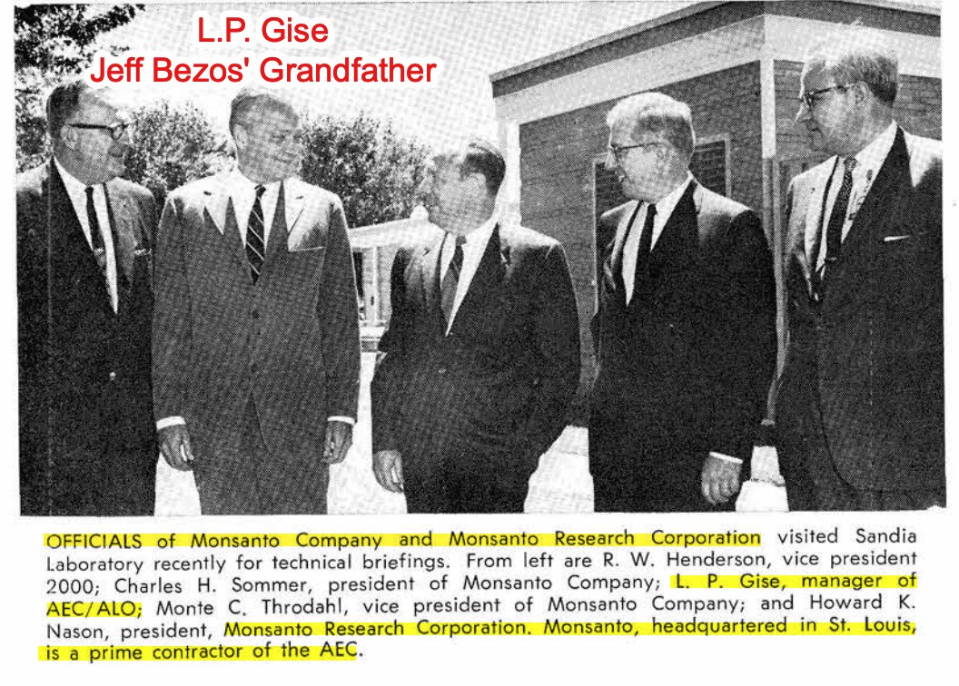 Jeff Bezos' grandfather L.P. Gise was Director at the AEC (Atomic Energy Commission) then held the highest administrative position and helped to form ARPA, from which ARPAnet evolved. During his tenure, Gise approved and provided funding for DARPA - which would eventually invent…
