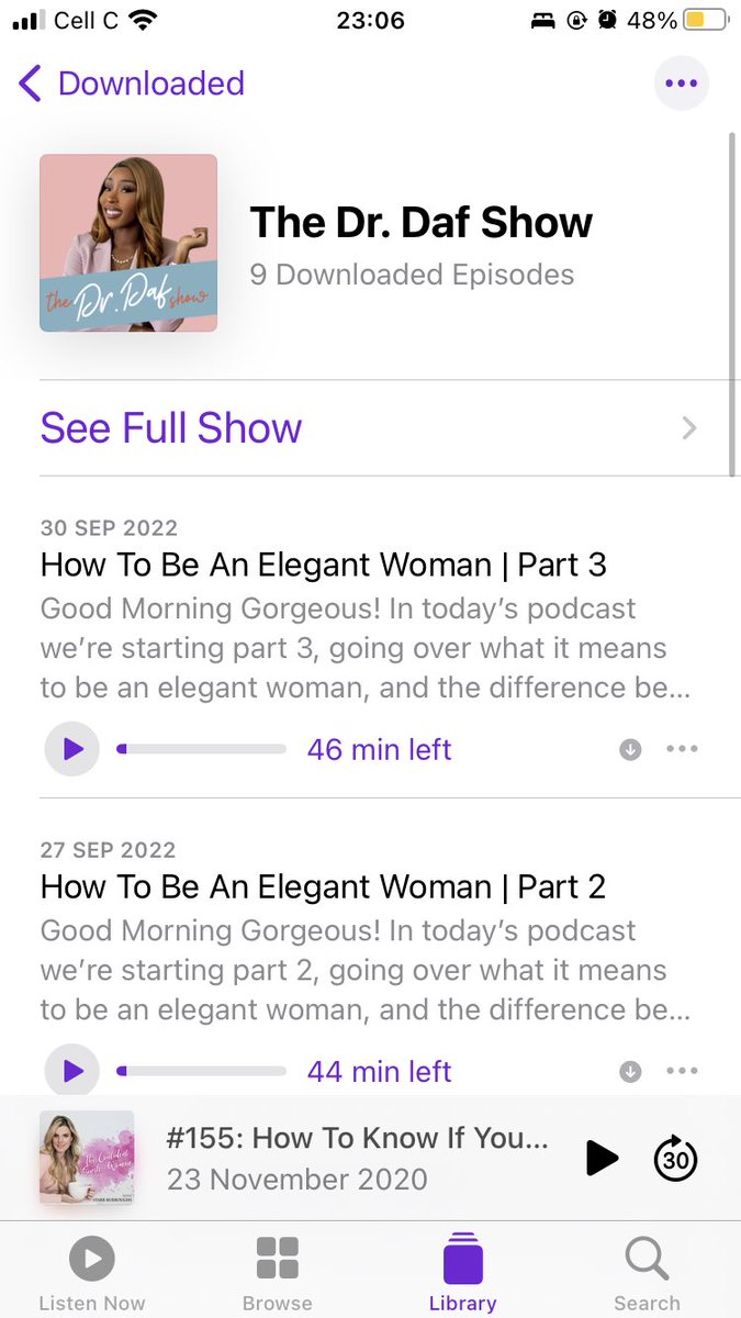 swartzinegar's tweet photo. @Ms_Mashishi If you’re an iPhone user, check out “The True Feminine and The Dr Daf Show” podcasts and yeah check out the YouTube channels https://t.co/CNYppeWeaP