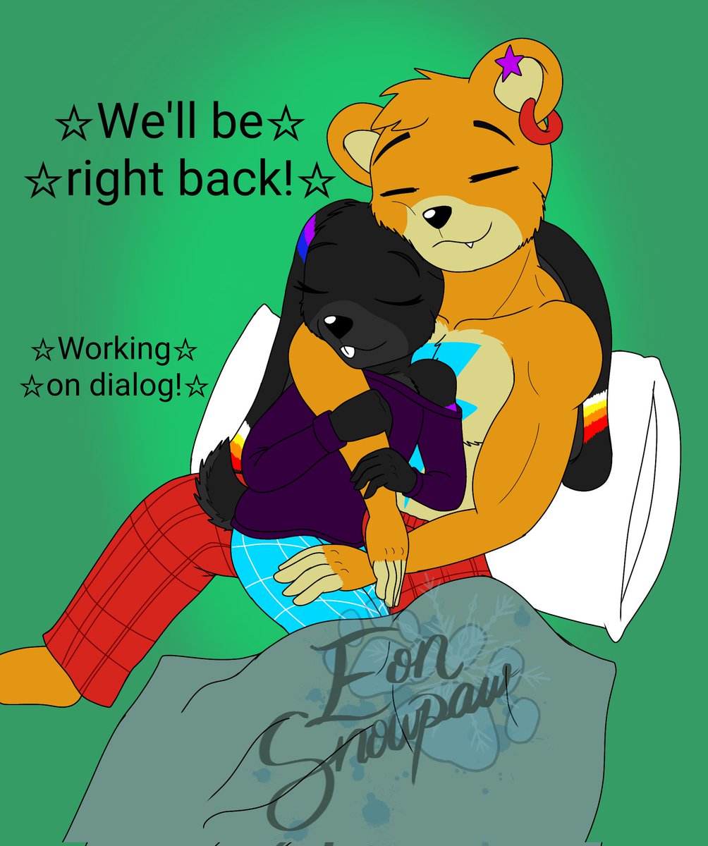 Eon7Snowpaw's tweet photo. And a little hiatus pic for when I need time for stuffs! Also doubles as an ADORABLE  pic of snuggley/sleepy Frova~
#glamrockfreddy #nova #frova https://t.co/HJnXC0kSp0