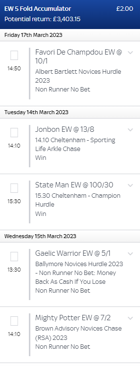 little Cheltenham anti post bet 🐎