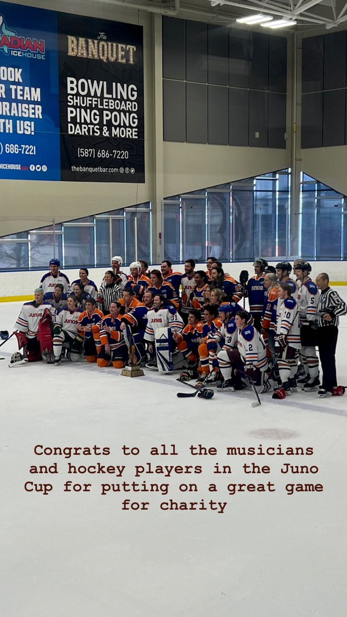 rareamericans's tweet photo. James back on the ice at this years Juno Cup! @TheJUNOAwards #junocup #thejunoawards #rareamericans look at that lineup!!! https://t.co/YTmSOKBjFT