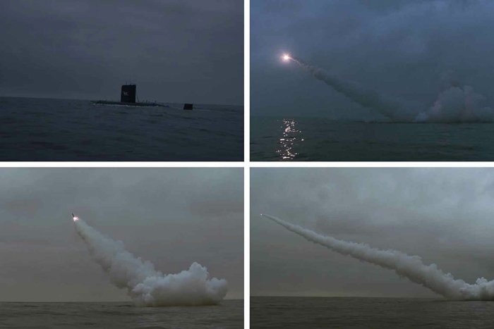 AlertaMundoNews's tweet photo. 🇰🇵 | ÚLTIMA HORA: Corea del Norte dice que lanzó dos "misiles de crucero estratégicos" bajo el agua desde un submarino. Cada uno voló alrededor de 1.500 km y una duración de alrededor de 125 minutos. https://t.co/ApuEgoORuU