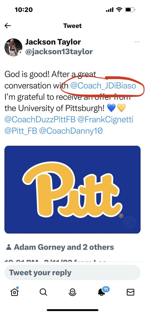 QBHitList's tweet photo. In the past 24 hrs three of our @QBHitList QB’s have received offers from @Pitt_FB
👀Follower of @QBHitList
@Pitt_FB Assistant QB Coach…Jonathan DiBiaso
🤔Hmmm….coincidence???
#GetOffered
#GetPremium
https://t.co/2Pxbqp5OYn https://t.co/mIAmMwVw3l