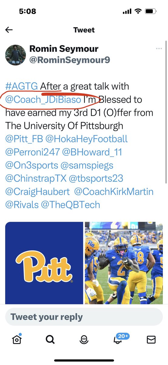 QBHitList's tweet photo. In the past 24 hrs three of our @QBHitList QB’s have received offers from @Pitt_FB
👀Follower of @QBHitList
@Pitt_FB Assistant QB Coach…Jonathan DiBiaso
🤔Hmmm….coincidence???
#GetOffered
#GetPremium
https://t.co/2Pxbqp5OYn https://t.co/mIAmMwVw3l